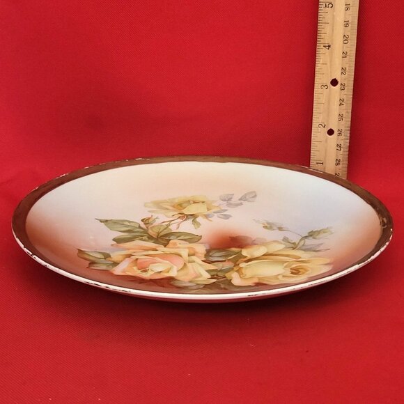 Vintage BP Wurttemberg Gold Rim Yellow Roses Decorative Porcelain Plate - Picture 11 of 11